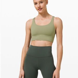 Lululemon Women’s Energy Longline Sports Bra in Rosemary Green - Size 12